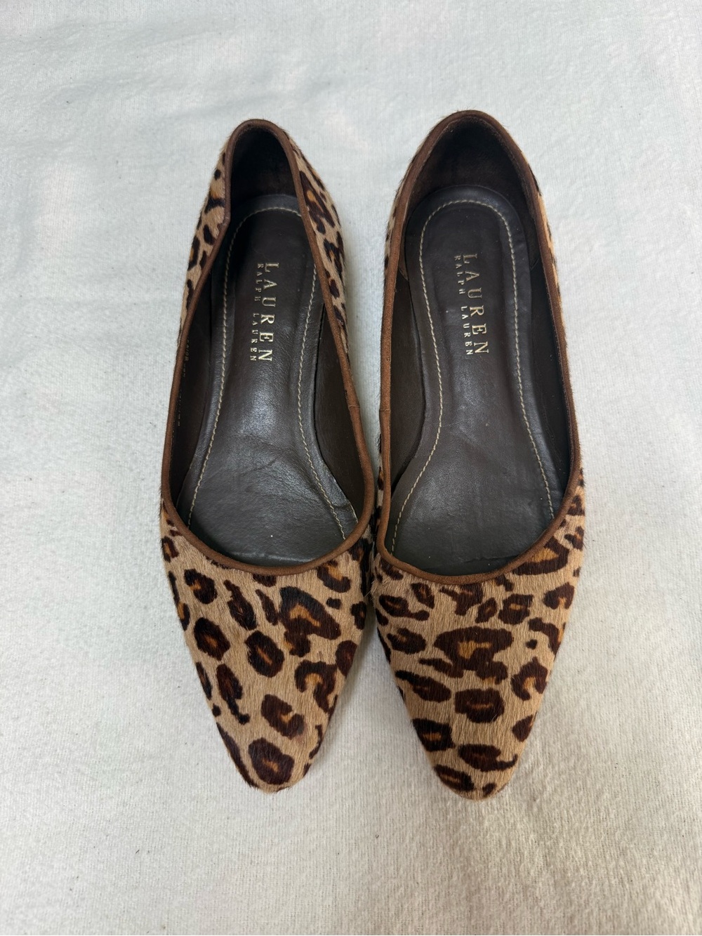 Lauren Ralph Lauren Bernee Leopard Print Pointed Toe Flats Size 6.5